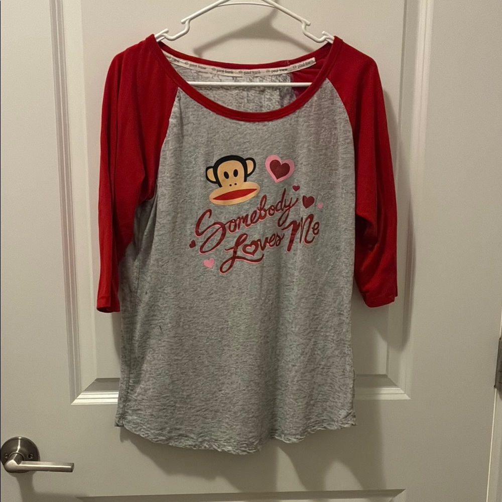 Paul Frank Red and Gray Long Sleeve Tee